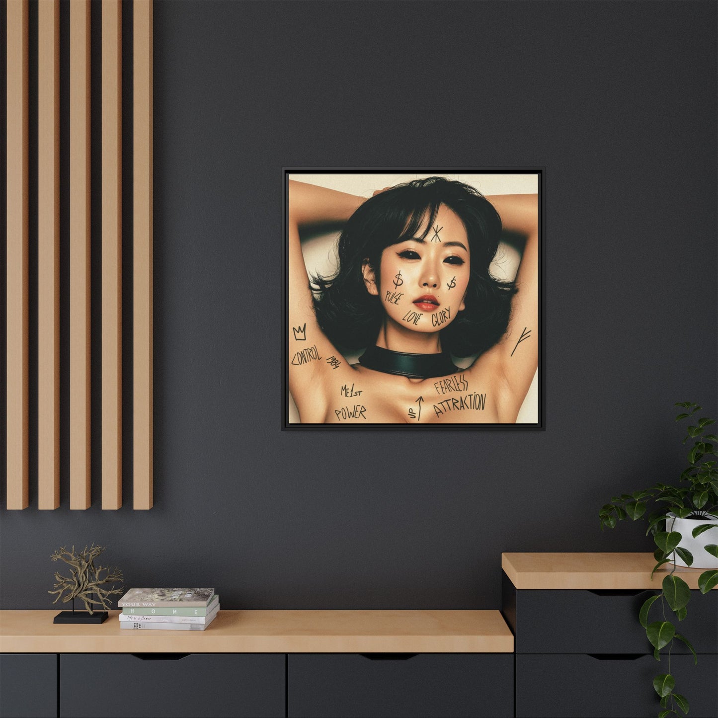 Fearless Attraction – Fine Art Print of Power & Desire - Framed Art Print - Empowering Wall Decor, Unique Gift for Art Lovers, Home Aesthetic, Inspirational Quotes, Modern Living Room