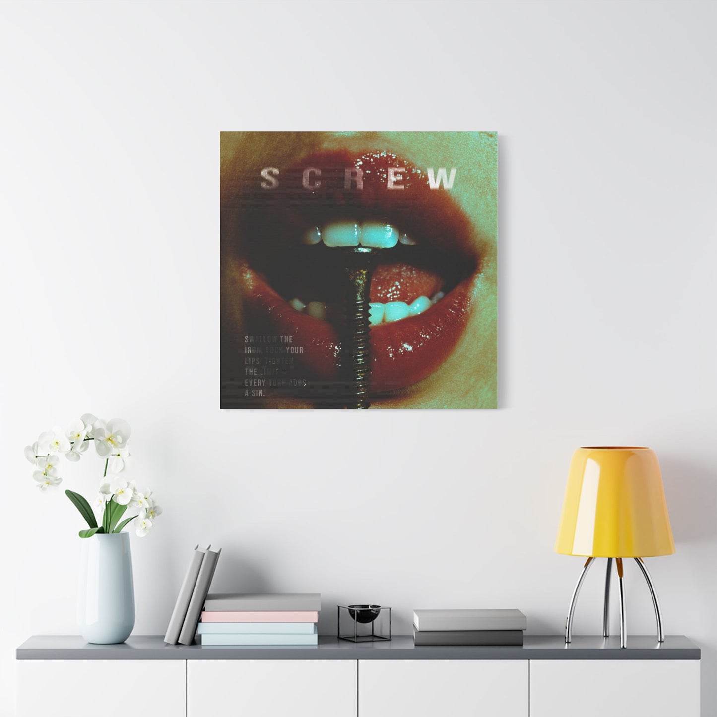 SCREW — The Pleasure of Restraint - Edgy Art Canvas, Wall Decor, Unique Home Decoration, Contemporary Art, Gift for Art Lovers, Modern Bedroom Accent