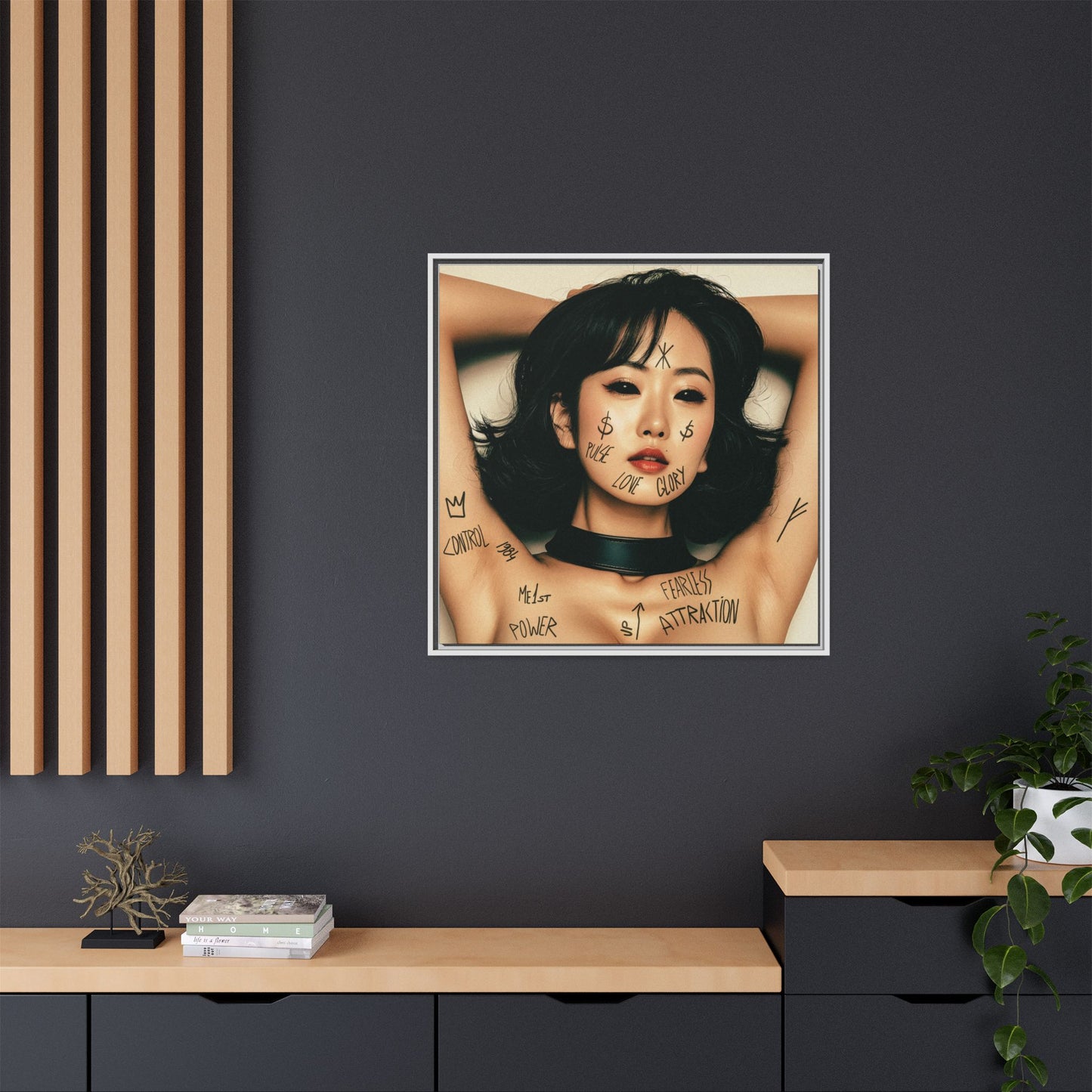 Fearless Attraction – Fine Art Print of Power & Desire - Framed Art Print - Empowering Wall Decor, Unique Gift for Art Lovers, Home Aesthetic, Inspirational Quotes, Modern Living Room