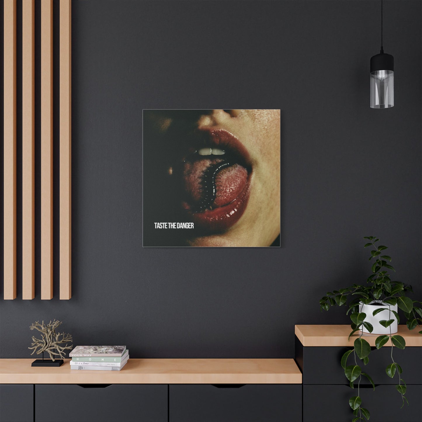 Edgy Art Canvas, Taste the Danger Wall Decor, Unique Artwork, Modern Home Decor, Statement Piece, Gift for Art Lovers