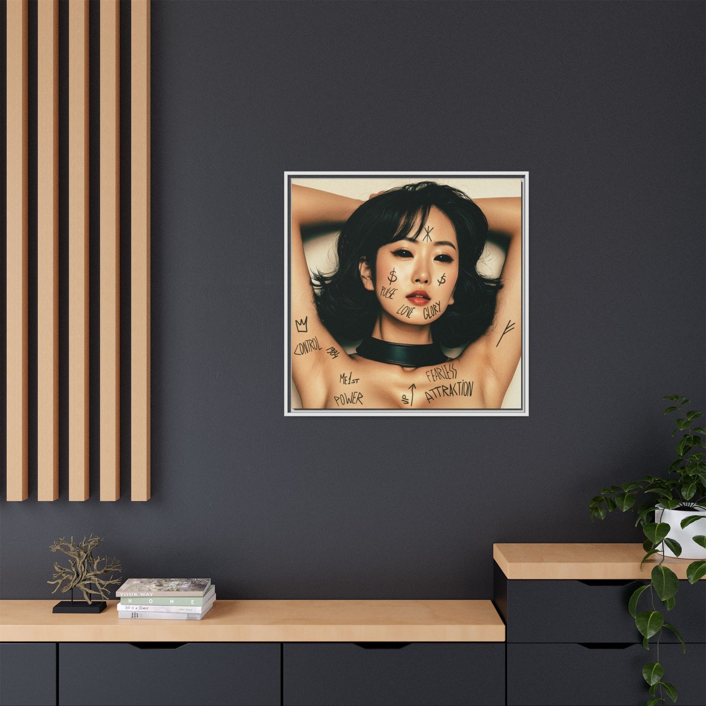 Fearless Attraction – Fine Art Print of Power & Desire - Framed Art Print - Empowering Wall Decor, Unique Gift for Art Lovers, Home Aesthetic, Inspirational Quotes, Modern Living Room