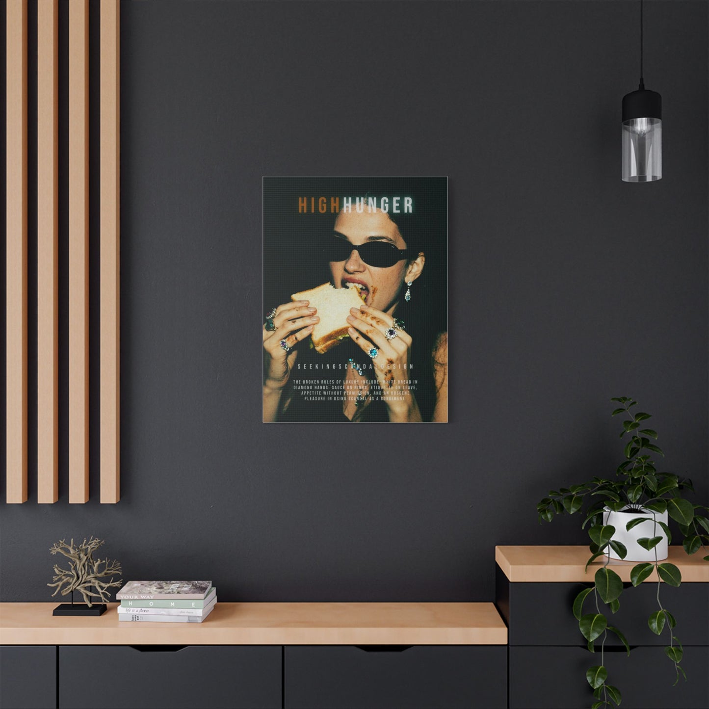High Hunger Art Print, Modern Wall Decor, Foodie Gift, Contemporary Canvas, Unique Home Art, Trendy Gallery Wall Piece