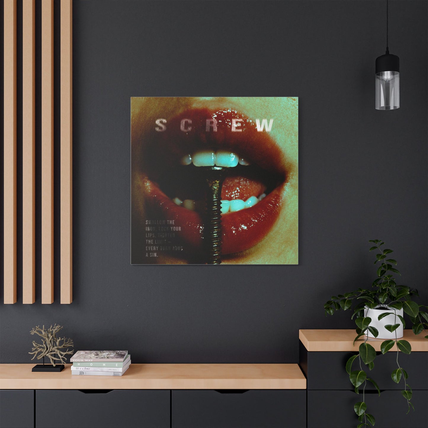 SCREW — The Pleasure of Restraint - Edgy Art Canvas, Wall Decor, Unique Home Decoration, Contemporary Art, Gift for Art Lovers, Modern Bedroom Accent