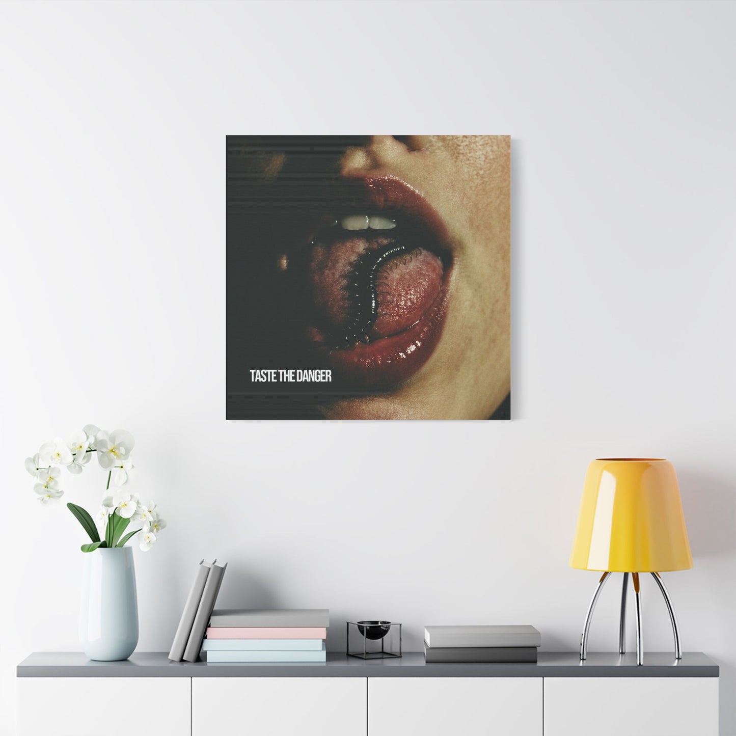 Edgy Art Canvas, Taste the Danger Wall Decor, Unique Artwork, Modern Home Decor, Statement Piece, Gift for Art Lovers