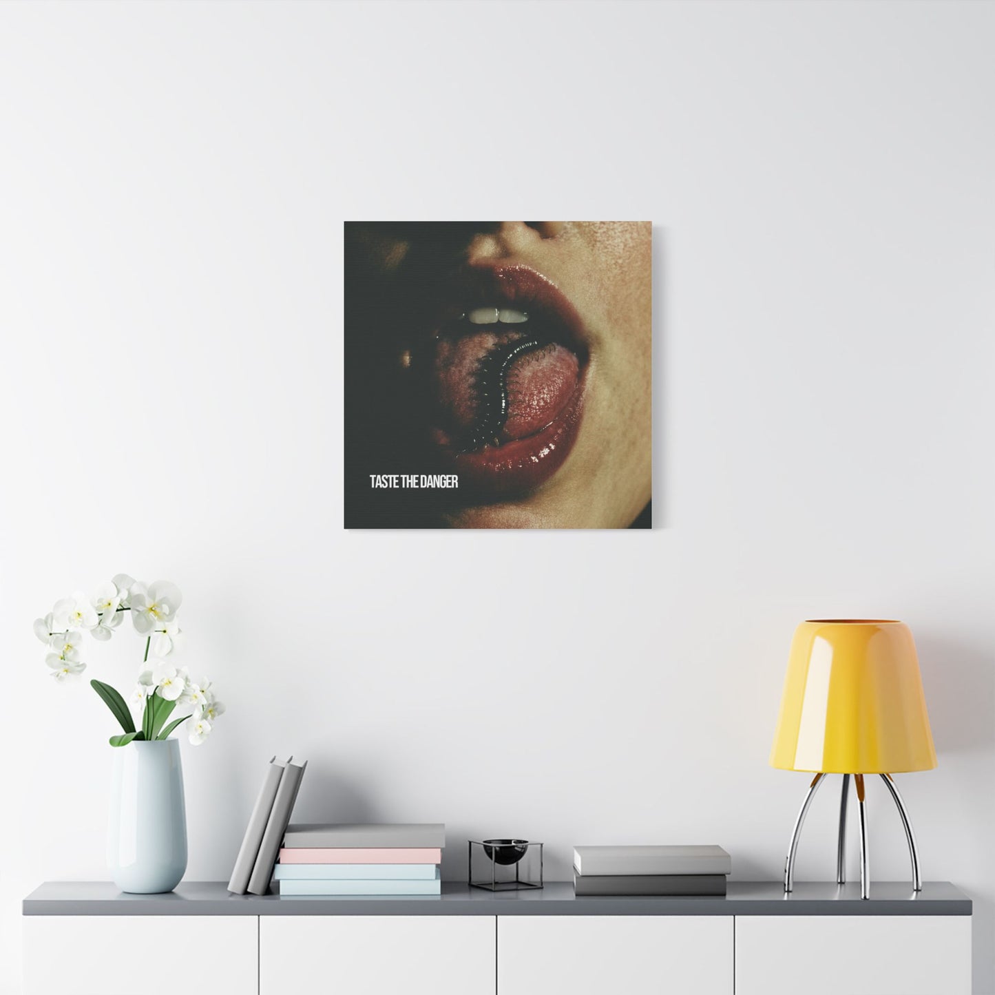 Edgy Art Canvas, Taste the Danger Wall Decor, Unique Artwork, Modern Home Decor, Statement Piece, Gift for Art Lovers