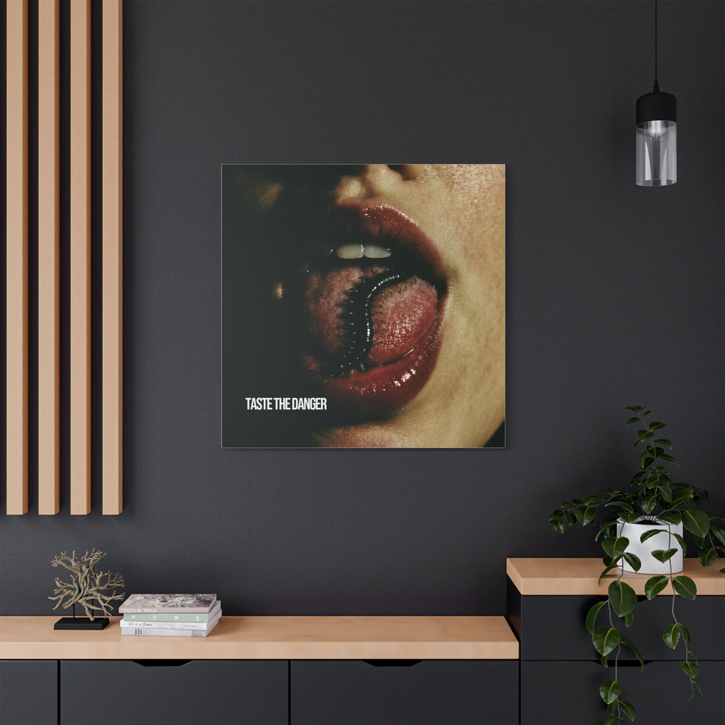 Edgy Art Canvas, Taste the Danger Wall Decor, Unique Artwork, Modern Home Decor, Statement Piece, Gift for Art Lovers