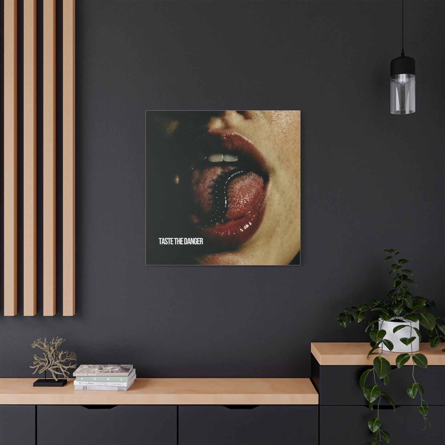 Edgy Art Canvas, Taste the Danger Wall Decor, Unique Artwork, Modern Home Decor, Statement Piece, Gift for Art Lovers