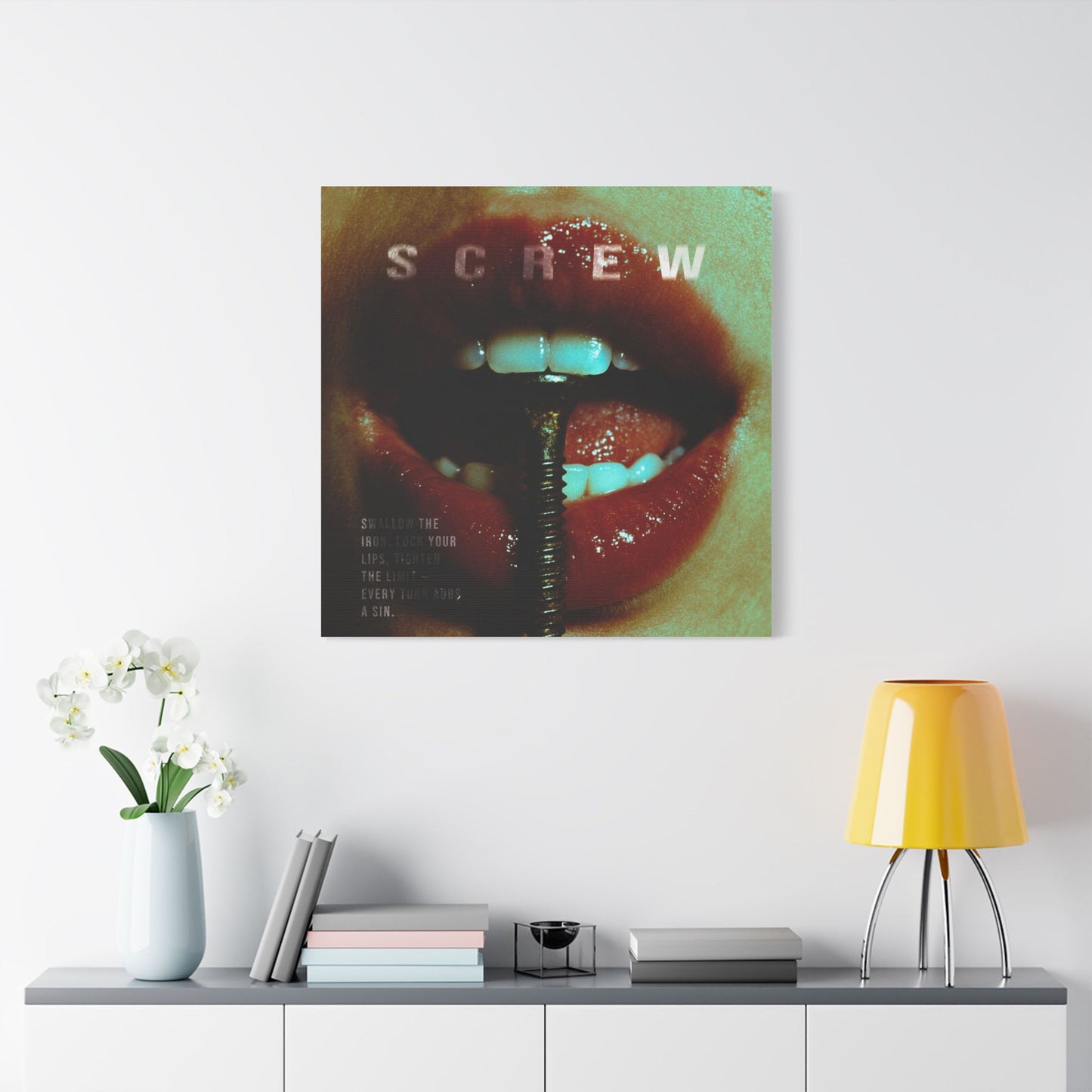 SCREW — The Pleasure of Restraint - Edgy Art Canvas, Wall Decor, Unique Home Decoration, Contemporary Art, Gift for Art Lovers, Modern Bedroom Accent