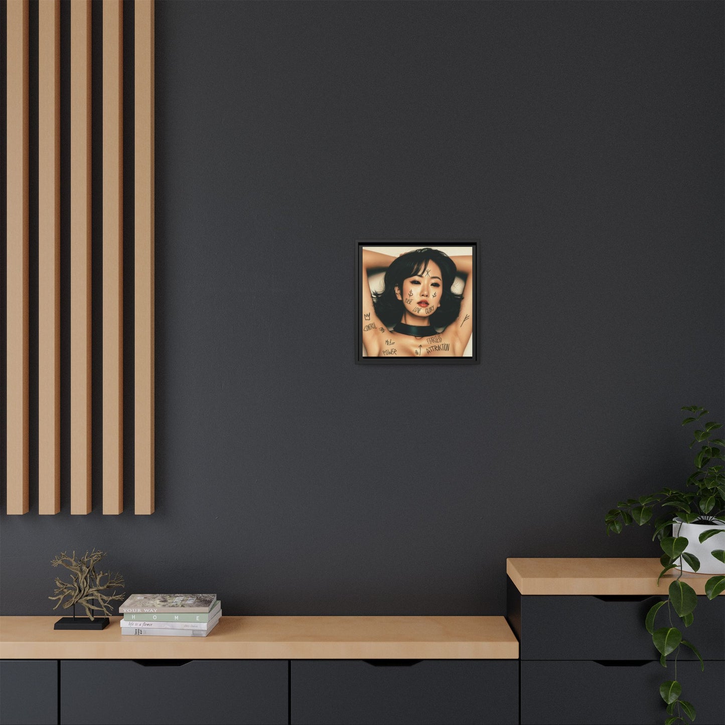 Fearless Attraction – Fine Art Print of Power & Desire - Framed Art Print - Empowering Wall Decor, Unique Gift for Art Lovers, Home Aesthetic, Inspirational Quotes, Modern Living Room