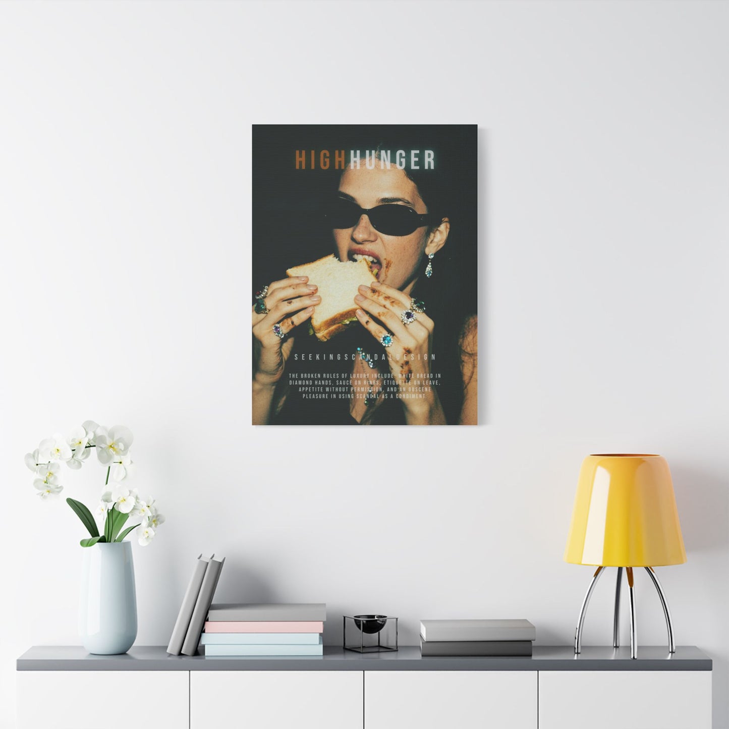 High Hunger Art Print, Modern Wall Decor, Foodie Gift, Contemporary Canvas, Unique Home Art, Trendy Gallery Wall Piece
