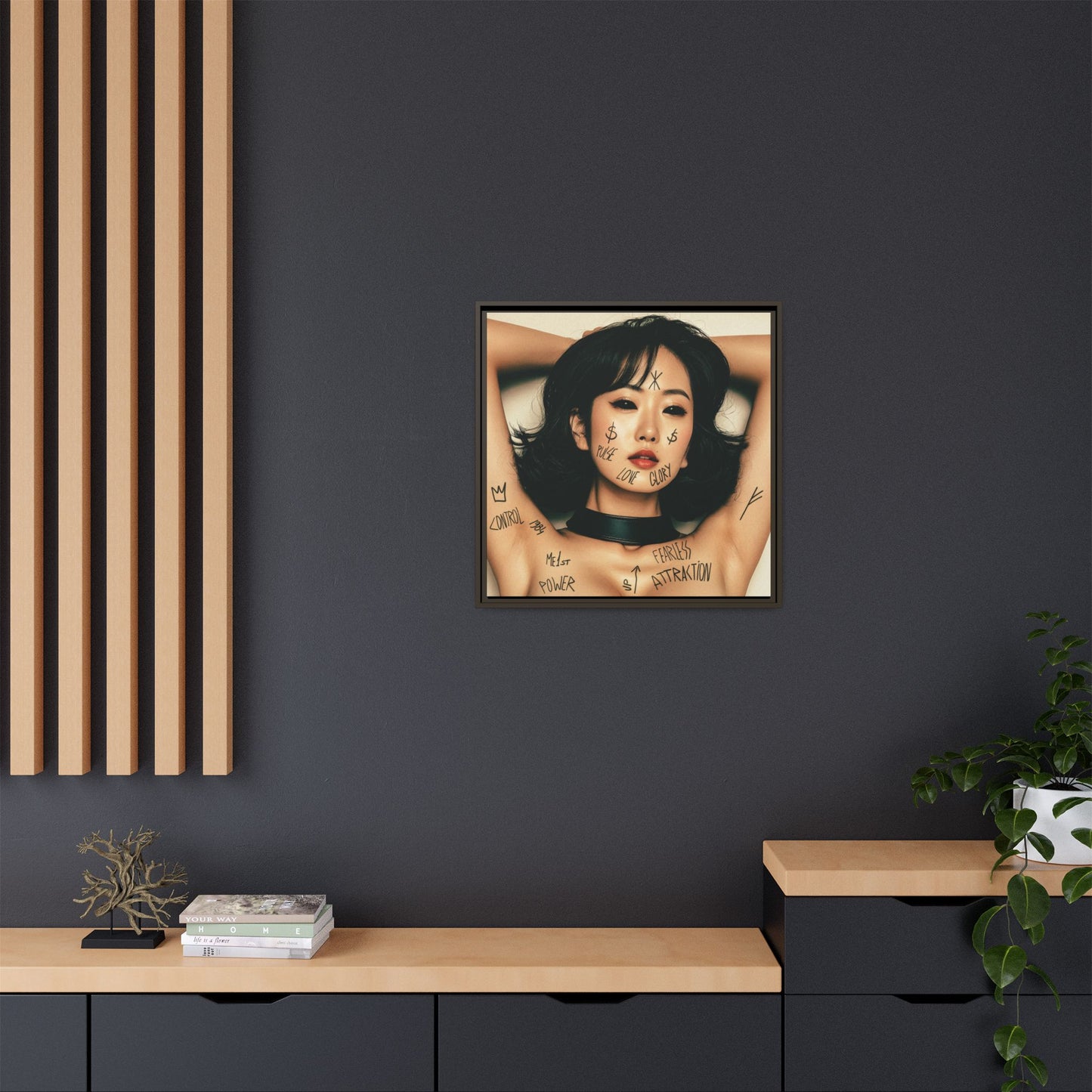 Fearless Attraction – Fine Art Print of Power & Desire - Framed Art Print - Empowering Wall Decor, Unique Gift for Art Lovers, Home Aesthetic, Inspirational Quotes, Modern Living Room