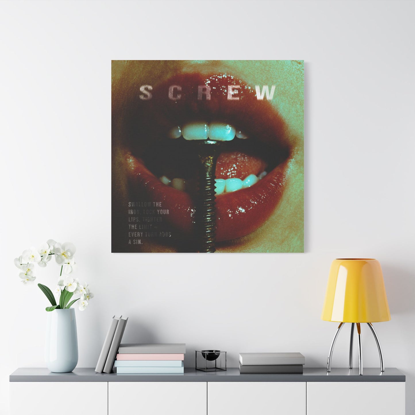 SCREW — The Pleasure of Restraint - Edgy Art Canvas, Wall Decor, Unique Home Decoration, Contemporary Art, Gift for Art Lovers, Modern Bedroom Accent