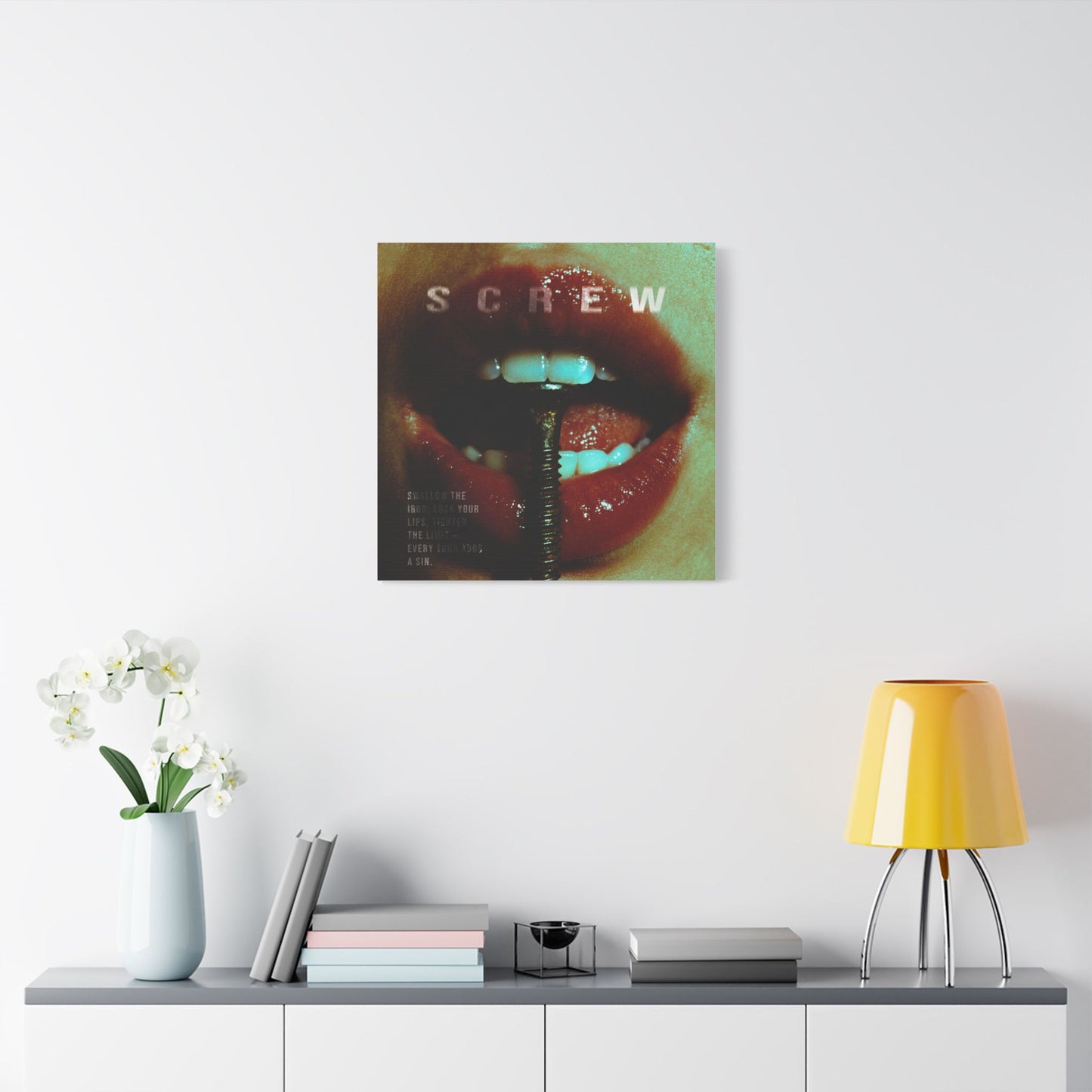 SCREW — The Pleasure of Restraint - Edgy Art Canvas, Wall Decor, Unique Home Decoration, Contemporary Art, Gift for Art Lovers, Modern Bedroom Accent