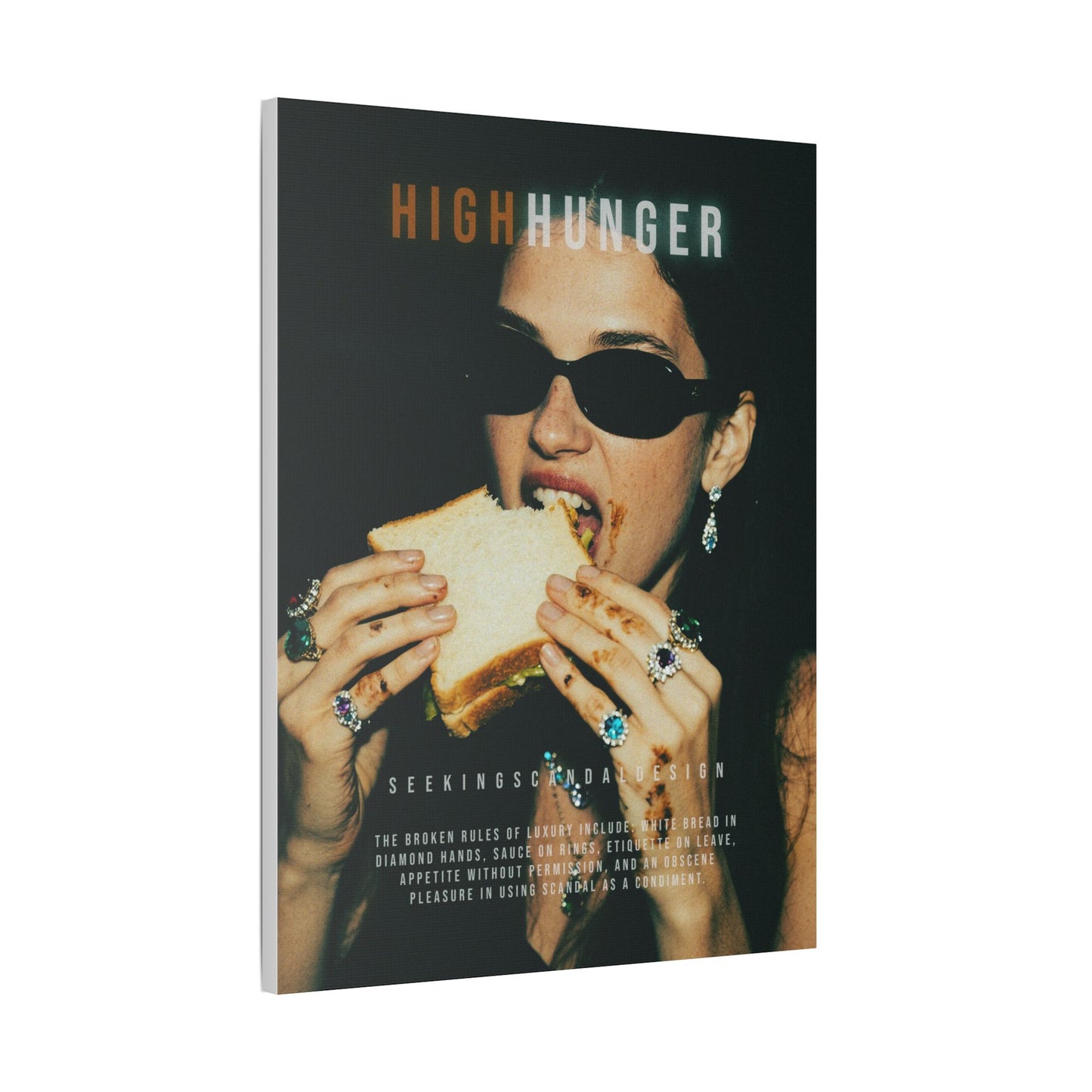 High Hunger Art Print, Modern Wall Decor, Foodie Gift, Contemporary Canvas, Unique Home Art, Trendy Gallery Wall Piece