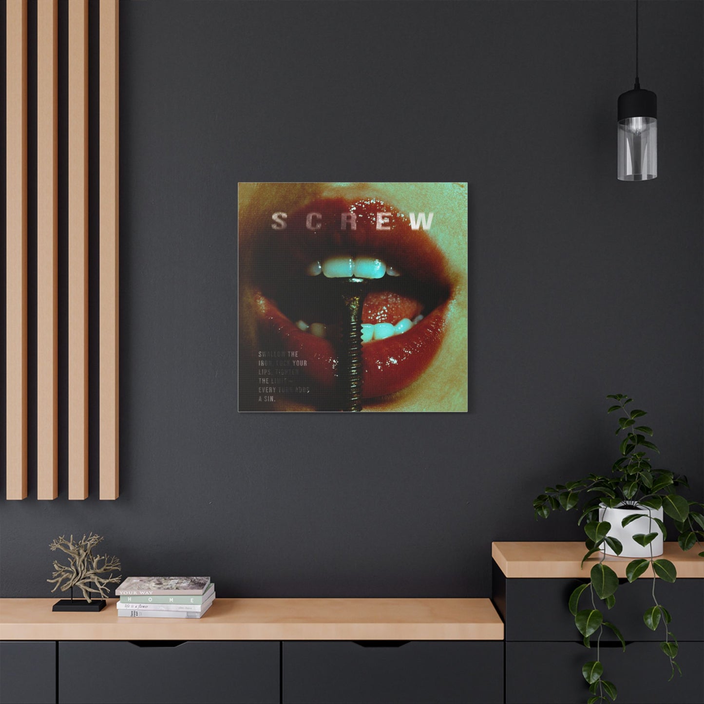 SCREW — The Pleasure of Restraint - Edgy Art Canvas, Wall Decor, Unique Home Decoration, Contemporary Art, Gift for Art Lovers, Modern Bedroom Accent
