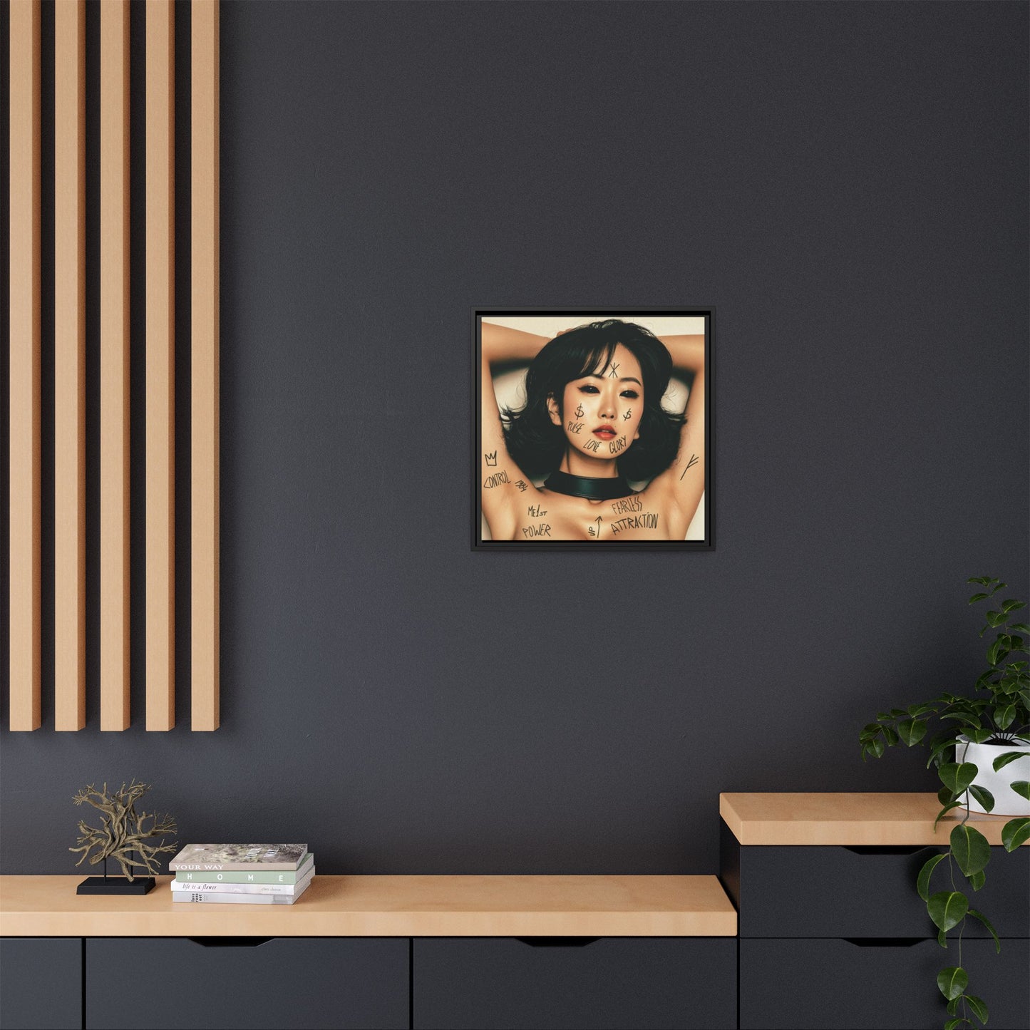 Fearless Attraction – Fine Art Print of Power & Desire - Framed Art Print - Empowering Wall Decor, Unique Gift for Art Lovers, Home Aesthetic, Inspirational Quotes, Modern Living Room