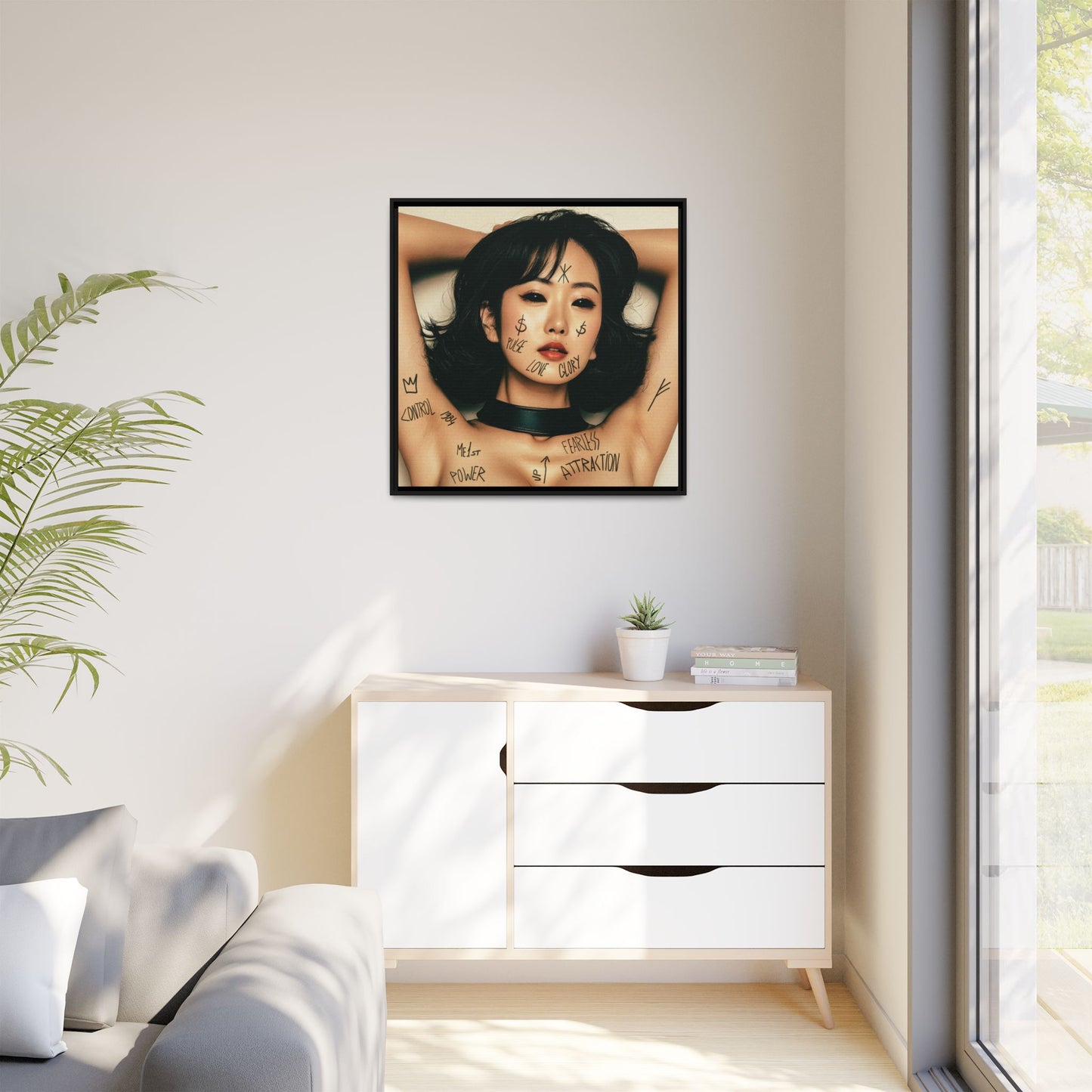 Fearless Attraction – Fine Art Print of Power & Desire - Framed Art Print - Empowering Wall Decor, Unique Gift for Art Lovers, Home Aesthetic, Inspirational Quotes, Modern Living Room