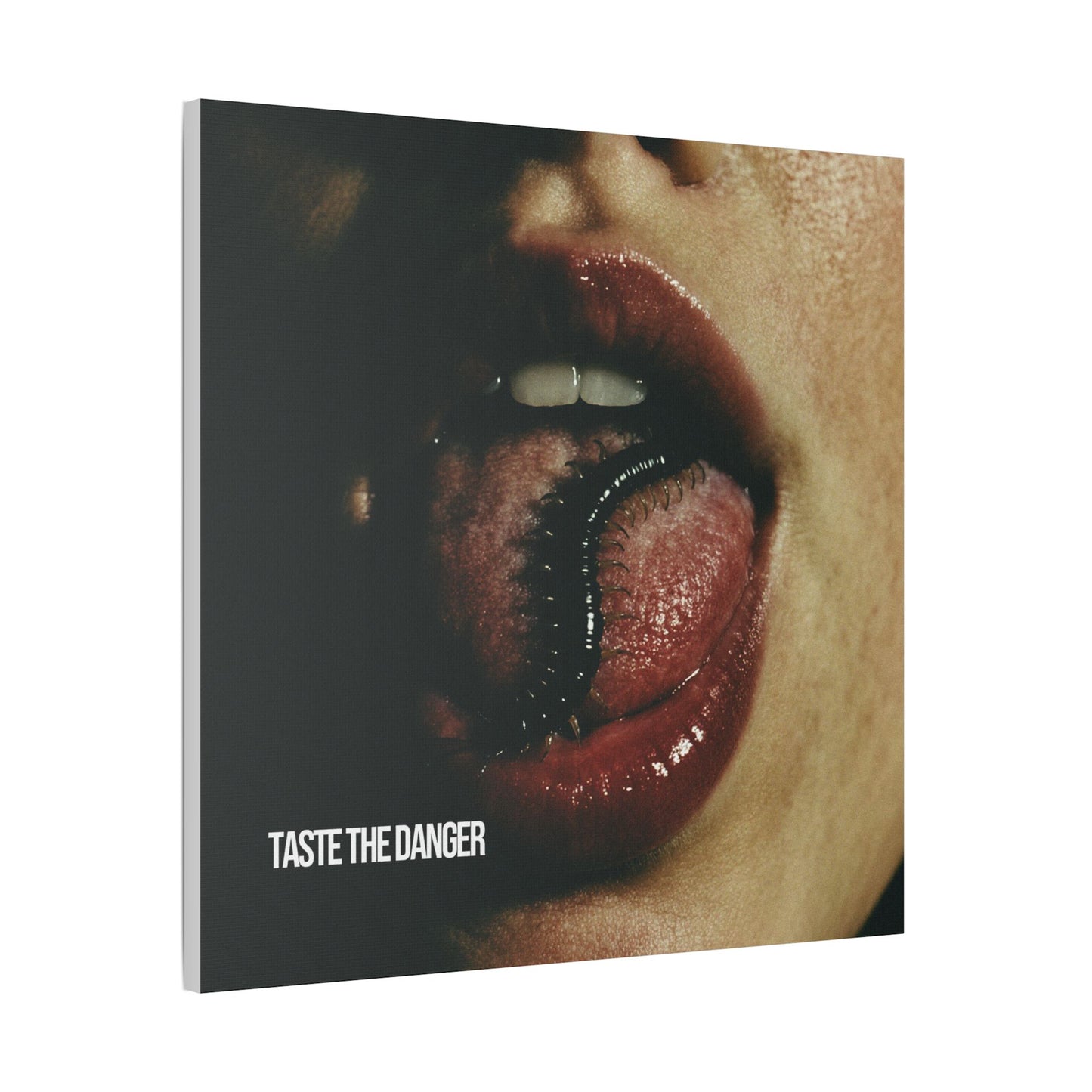 Edgy Art Canvas, Taste the Danger Wall Decor, Unique Artwork, Modern Home Decor, Statement Piece, Gift for Art Lovers
