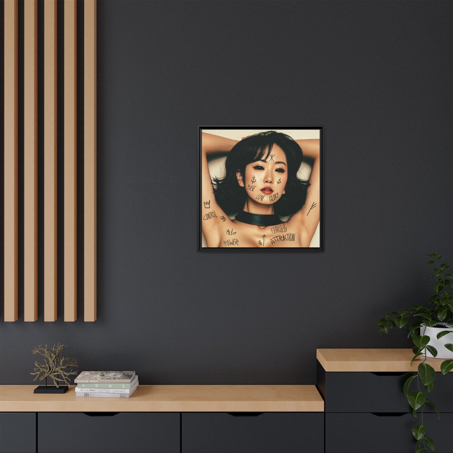 Fearless Attraction – Fine Art Print of Power & Desire - Framed Art Print - Empowering Wall Decor, Unique Gift for Art Lovers, Home Aesthetic, Inspirational Quotes, Modern Living Room