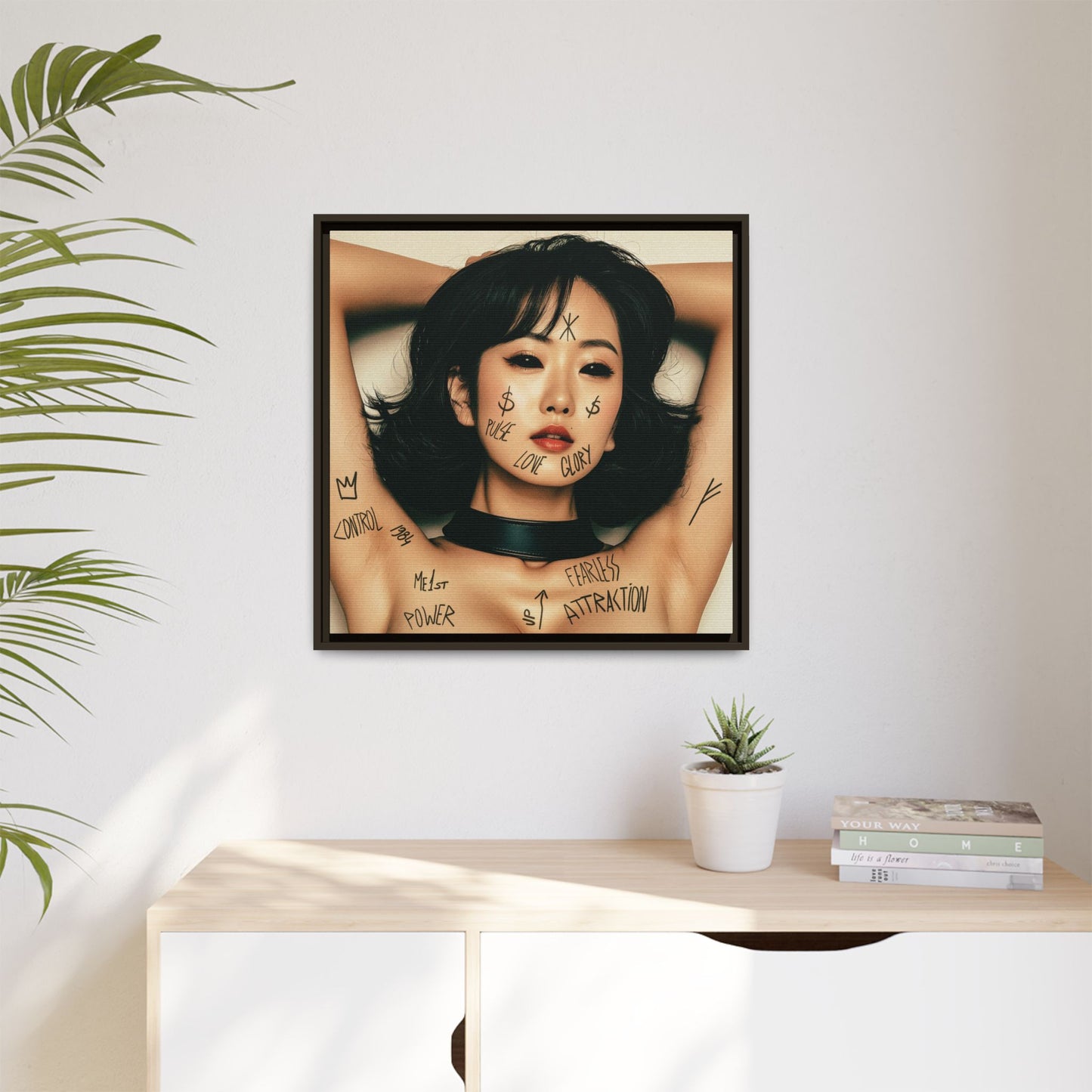 Fearless Attraction – Fine Art Print of Power & Desire - Framed Art Print - Empowering Wall Decor, Unique Gift for Art Lovers, Home Aesthetic, Inspirational Quotes, Modern Living Room