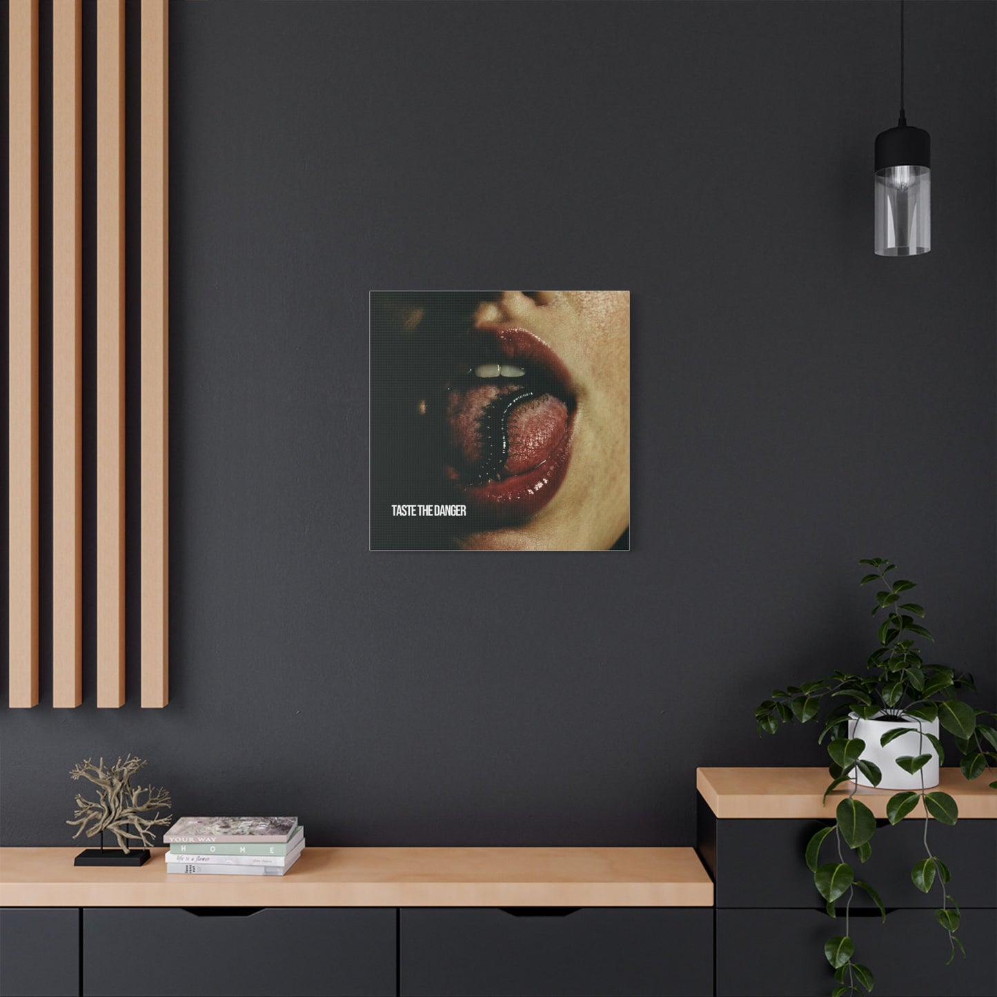 Edgy Art Canvas, Taste the Danger Wall Decor, Unique Artwork, Modern Home Decor, Statement Piece, Gift for Art Lovers