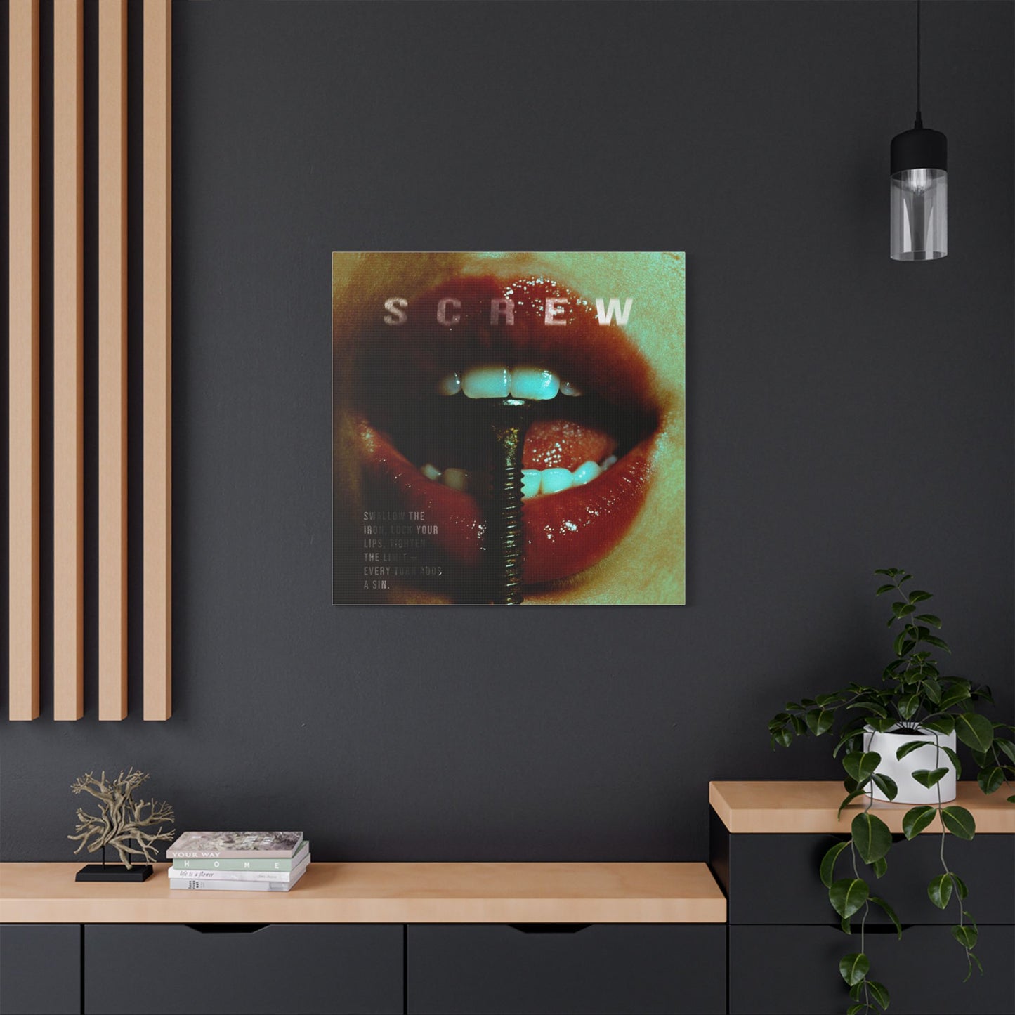 SCREW — The Pleasure of Restraint - Edgy Art Canvas, Wall Decor, Unique Home Decoration, Contemporary Art, Gift for Art Lovers, Modern Bedroom Accent