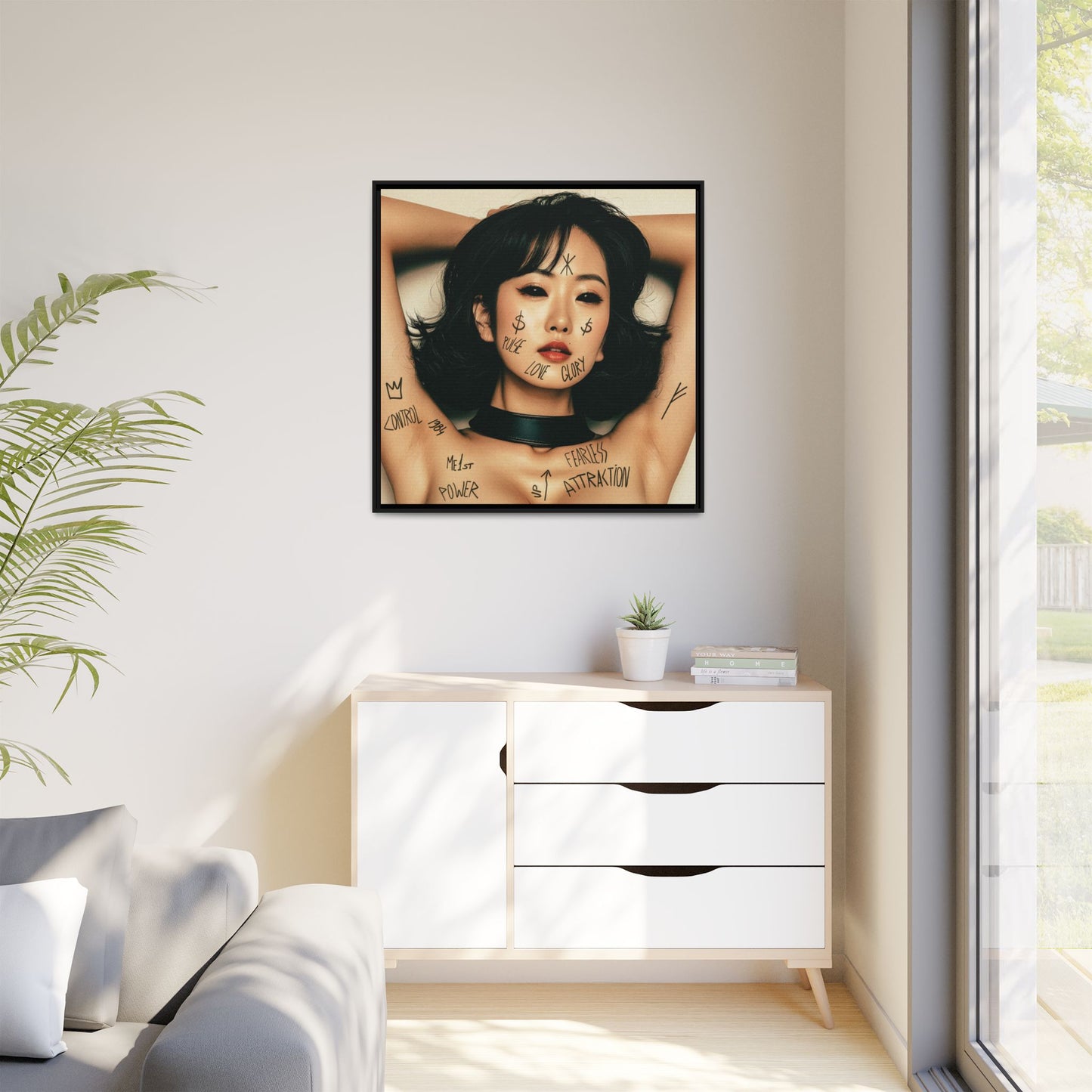 Fearless Attraction – Fine Art Print of Power & Desire - Framed Art Print - Empowering Wall Decor, Unique Gift for Art Lovers, Home Aesthetic, Inspirational Quotes, Modern Living Room