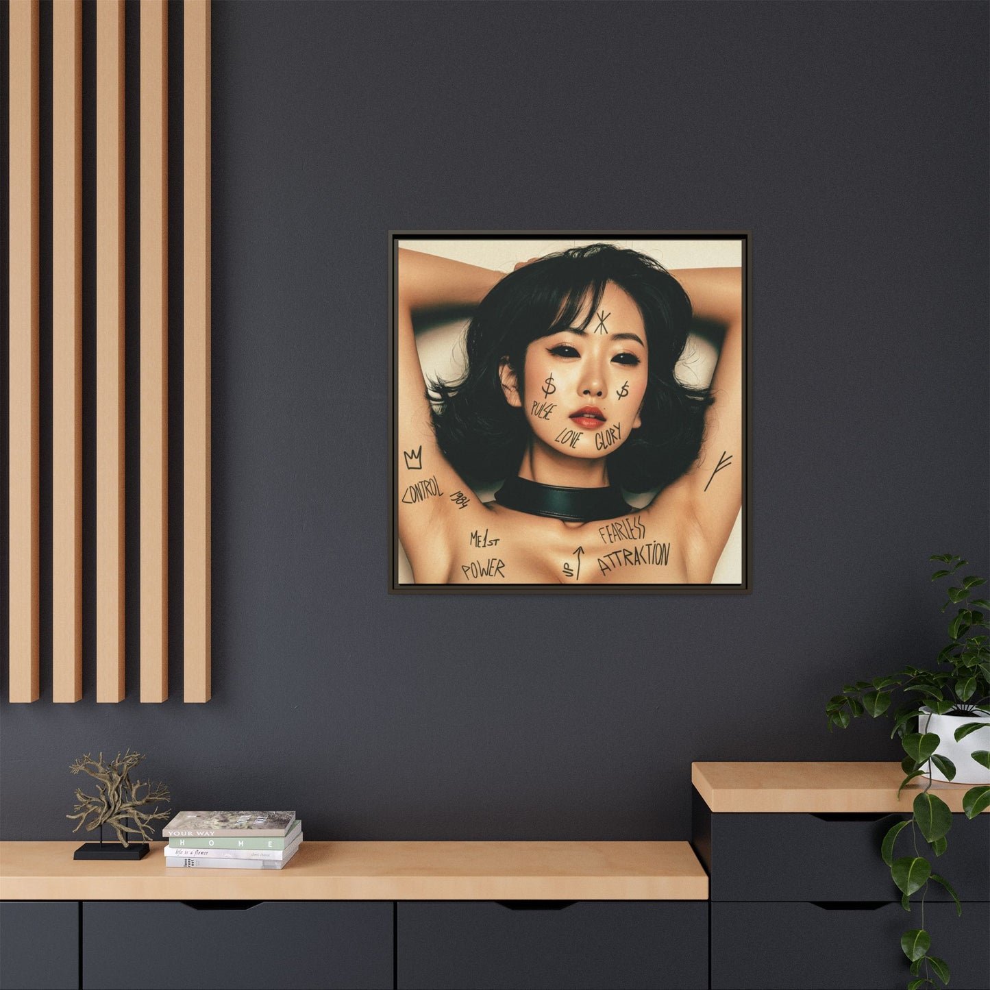 Fearless Attraction – Fine Art Print of Power & Desire - Framed Art Print - Empowering Wall Decor, Unique Gift for Art Lovers, Home Aesthetic, Inspirational Quotes, Modern Living Room