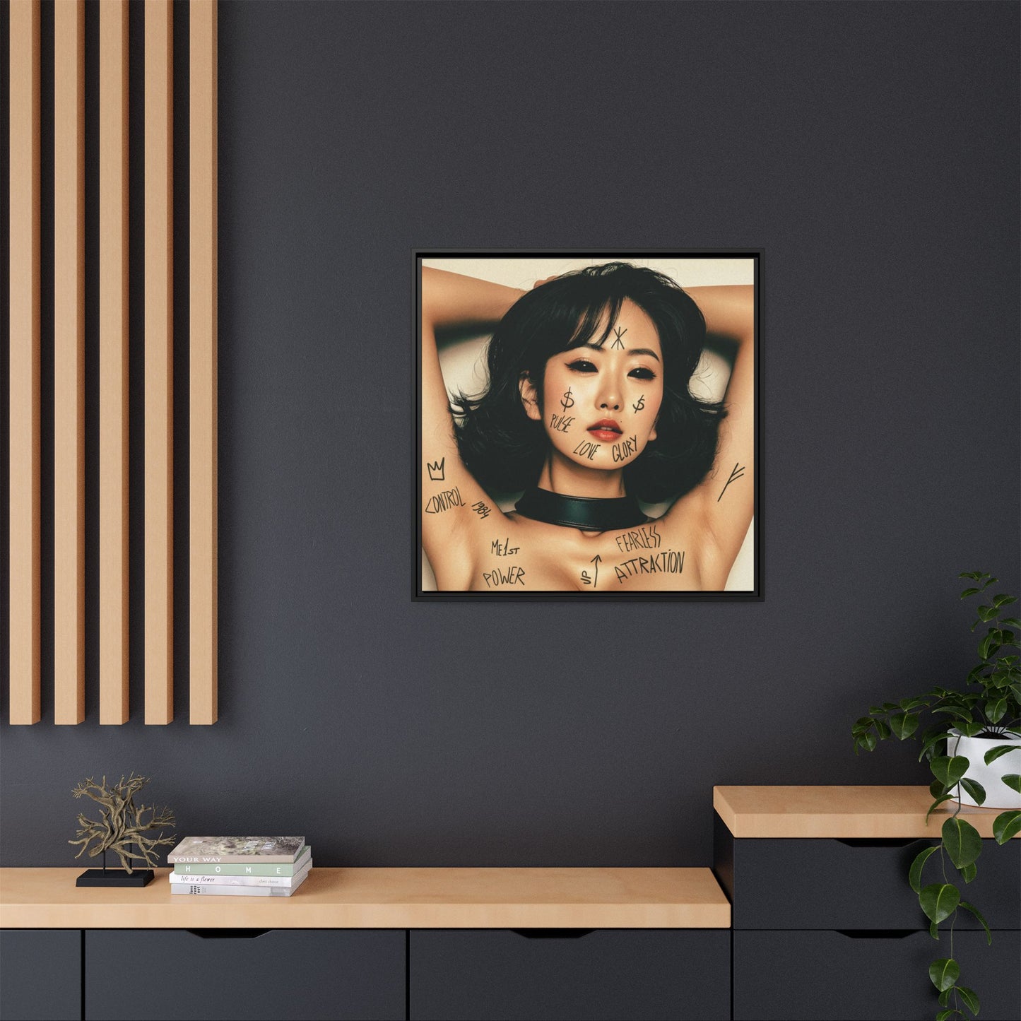 Fearless Attraction – Fine Art Print of Power & Desire - Framed Art Print - Empowering Wall Decor, Unique Gift for Art Lovers, Home Aesthetic, Inspirational Quotes, Modern Living Room
