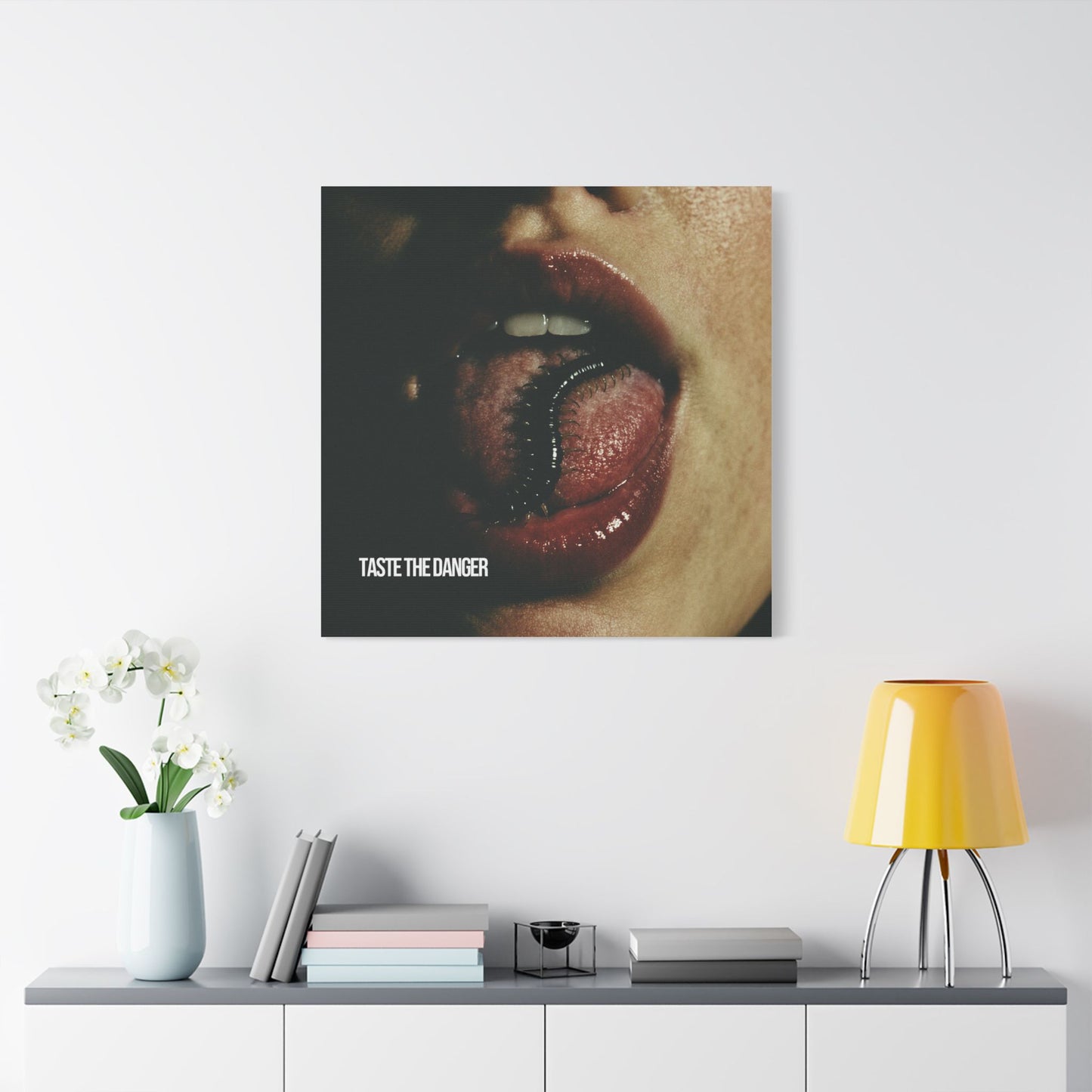 Edgy Art Canvas, Taste the Danger Wall Decor, Unique Artwork, Modern Home Decor, Statement Piece, Gift for Art Lovers