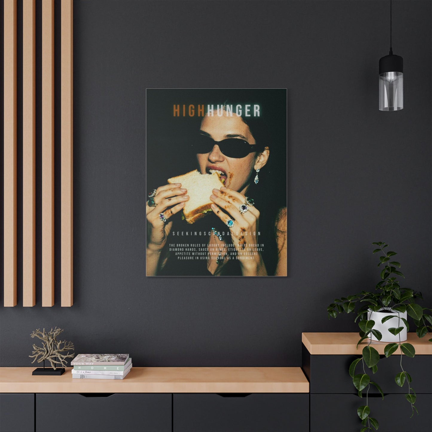 High Hunger Art Print, Modern Wall Decor, Foodie Gift, Contemporary Canvas, Unique Home Art, Trendy Gallery Wall Piece