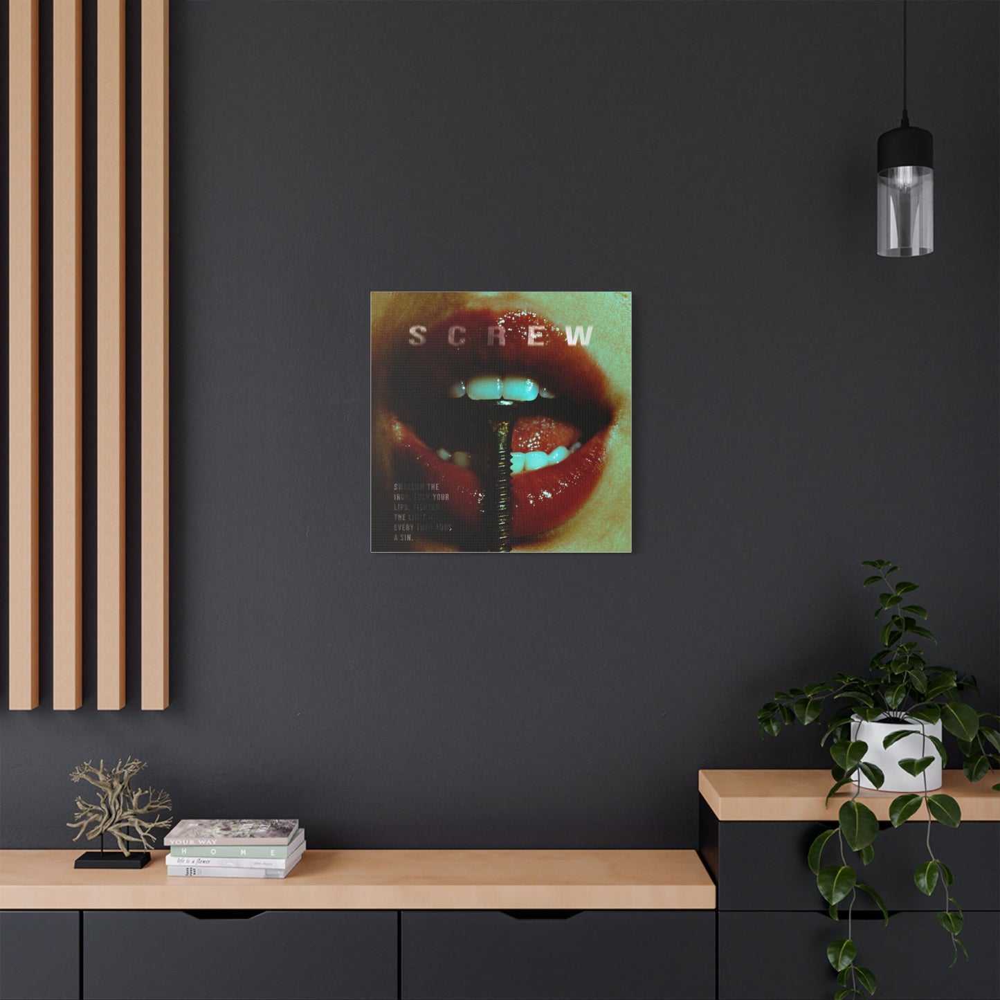 SCREW — The Pleasure of Restraint - Edgy Art Canvas, Wall Decor, Unique Home Decoration, Contemporary Art, Gift for Art Lovers, Modern Bedroom Accent