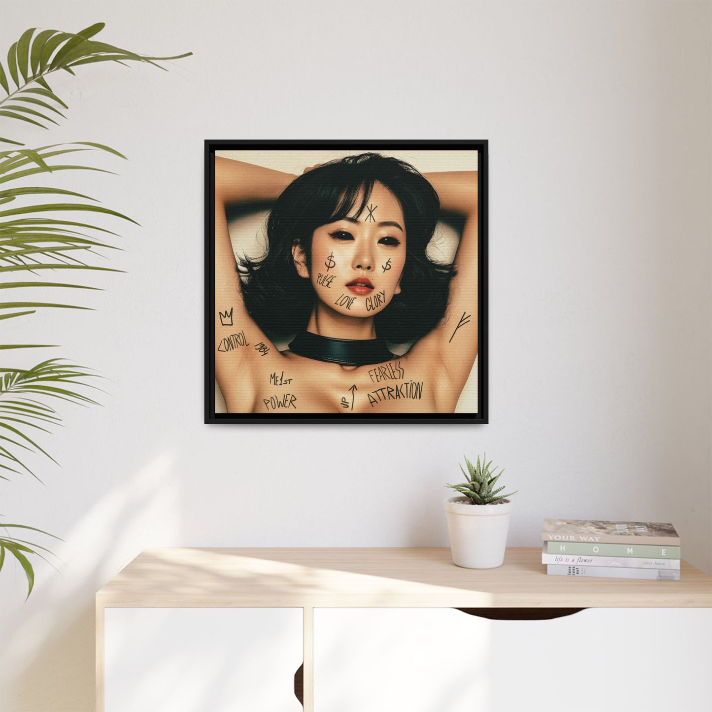 Fearless Attraction – Fine Art Print of Power & Desire - Framed Art Print - Empowering Wall Decor, Unique Gift for Art Lovers, Home Aesthetic, Inspirational Quotes, Modern Living Room