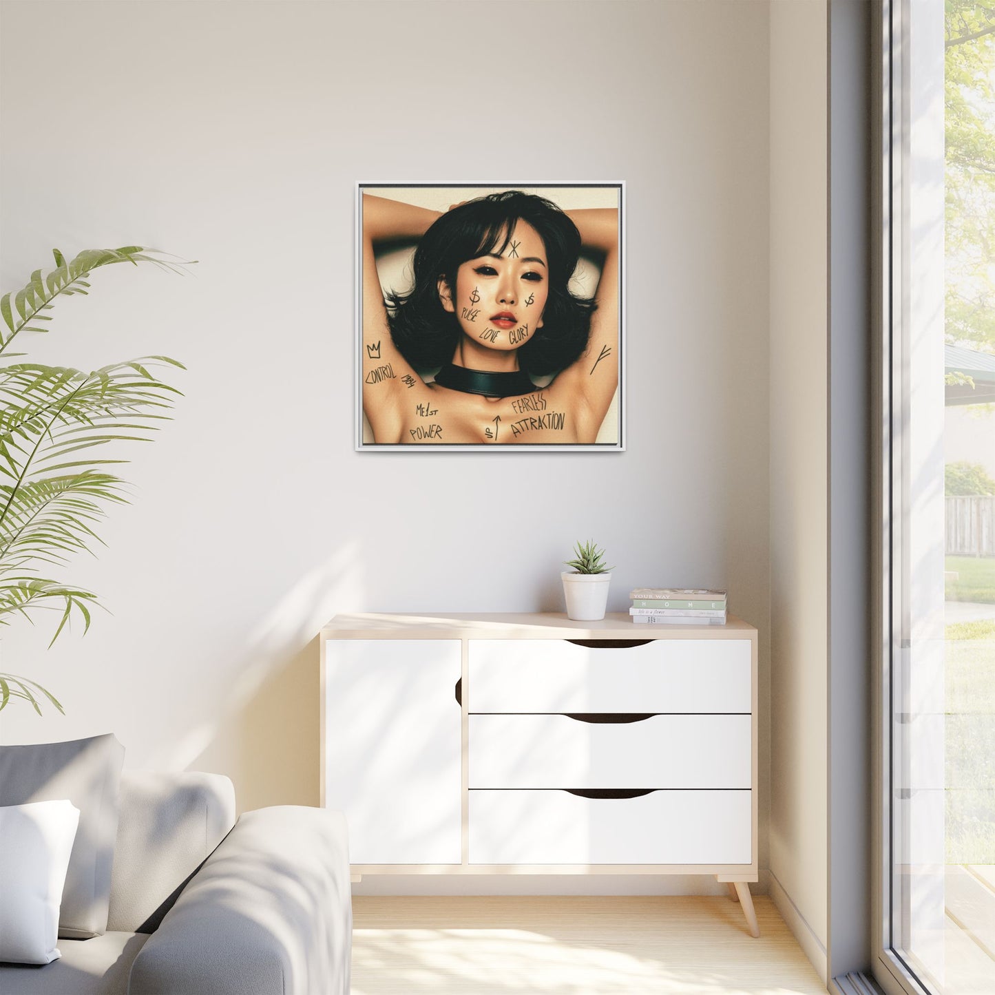 Fearless Attraction – Fine Art Print of Power & Desire - Framed Art Print - Empowering Wall Decor, Unique Gift for Art Lovers, Home Aesthetic, Inspirational Quotes, Modern Living Room
