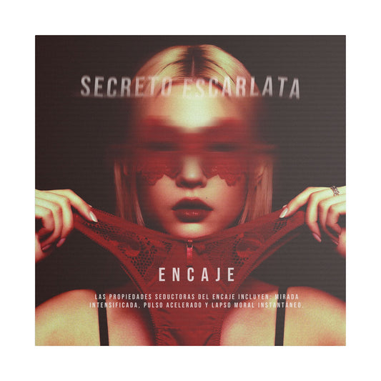 SCARLET SECRET — The Lace of No Return - Seductive Canvas Wall Art, Modern Home Decor, Edgy Design, Gift for Her, Unique Artwork, Stylish Room Accent