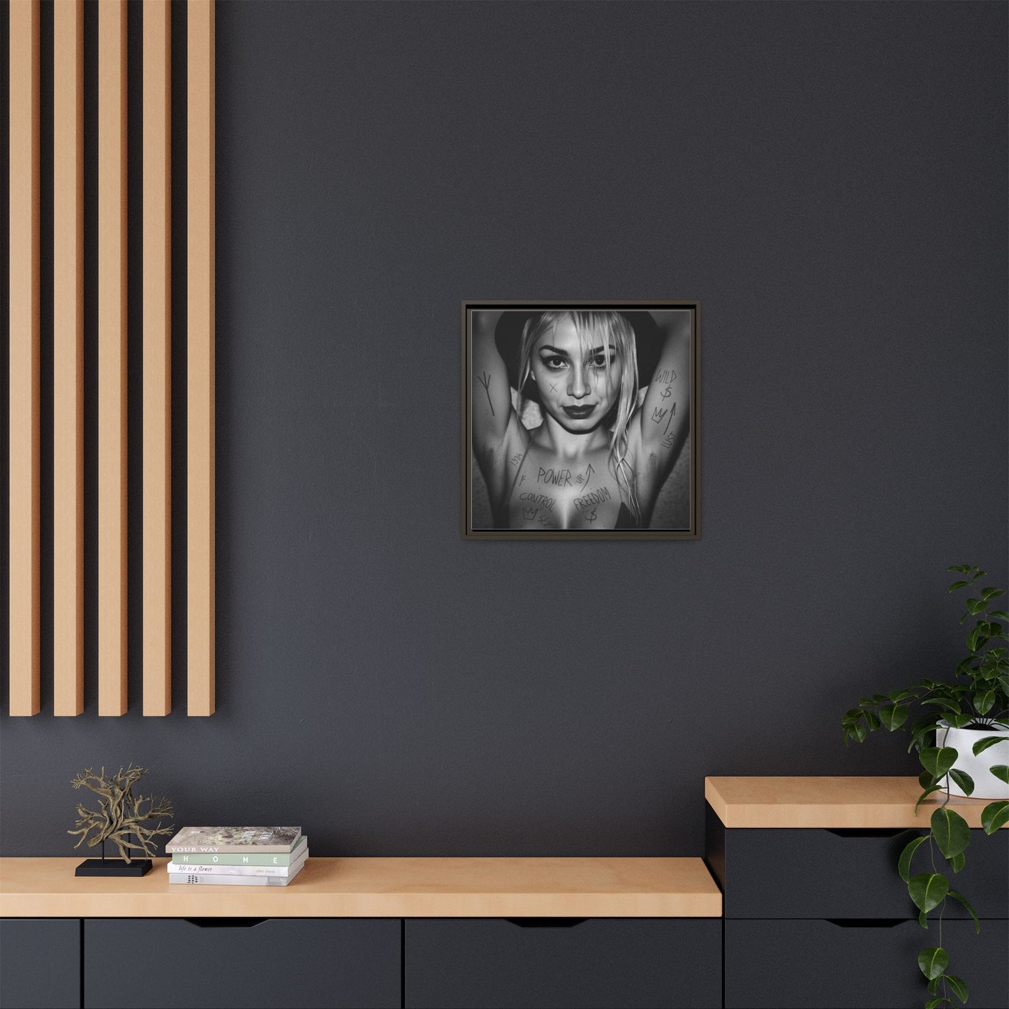 Wild Authority - Bold Empowerment Canvas Art, Inspirational Home Decor, Modern Wall Art, Motivational Gift, Statement Artwork, Framed Print