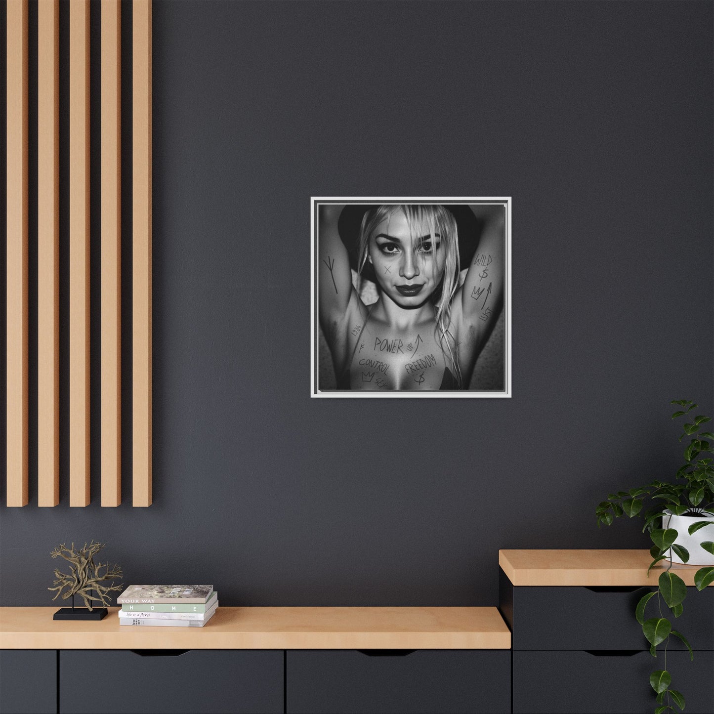 Wild Authority - Bold Empowerment Canvas Art, Inspirational Home Decor, Modern Wall Art, Motivational Gift, Statement Artwork, Framed Print