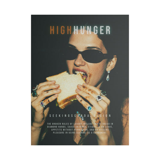High Hunger Art Print, Modern Wall Decor, Foodie Gift, Contemporary Canvas, Unique Home Art, Trendy Gallery Wall Piece