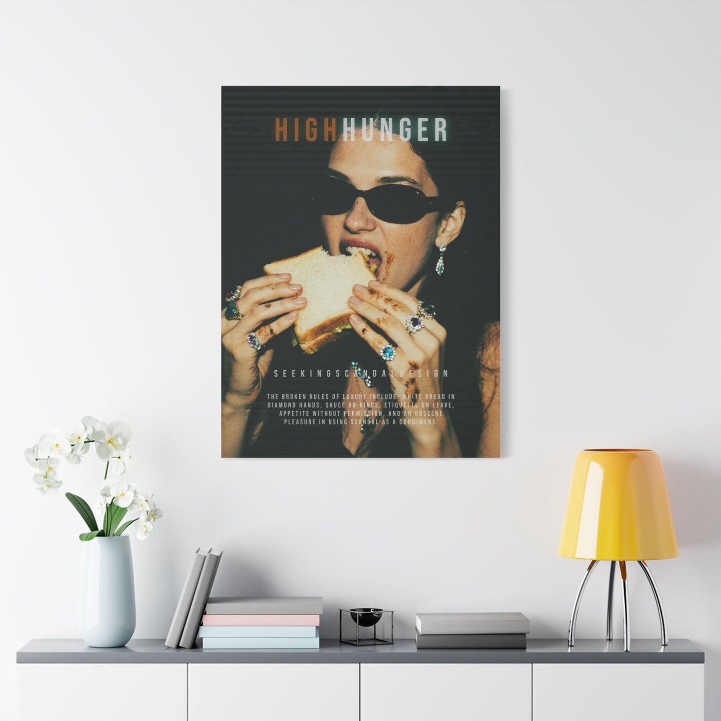 High Hunger Art Print, Modern Wall Decor, Foodie Gift, Contemporary Canvas, Unique Home Art, Trendy Gallery Wall Piece