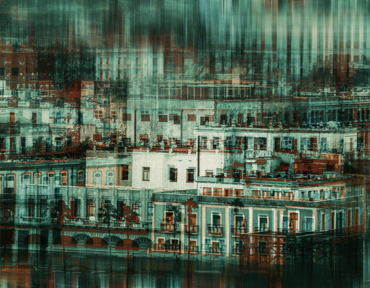 Collapsed Memory | 106x82cm Signed Fine Art Print on RAG 310g Paper by Felipe Hueb – Architectural Glitch Photography for Collectors of Symbolic Urban Abstraction